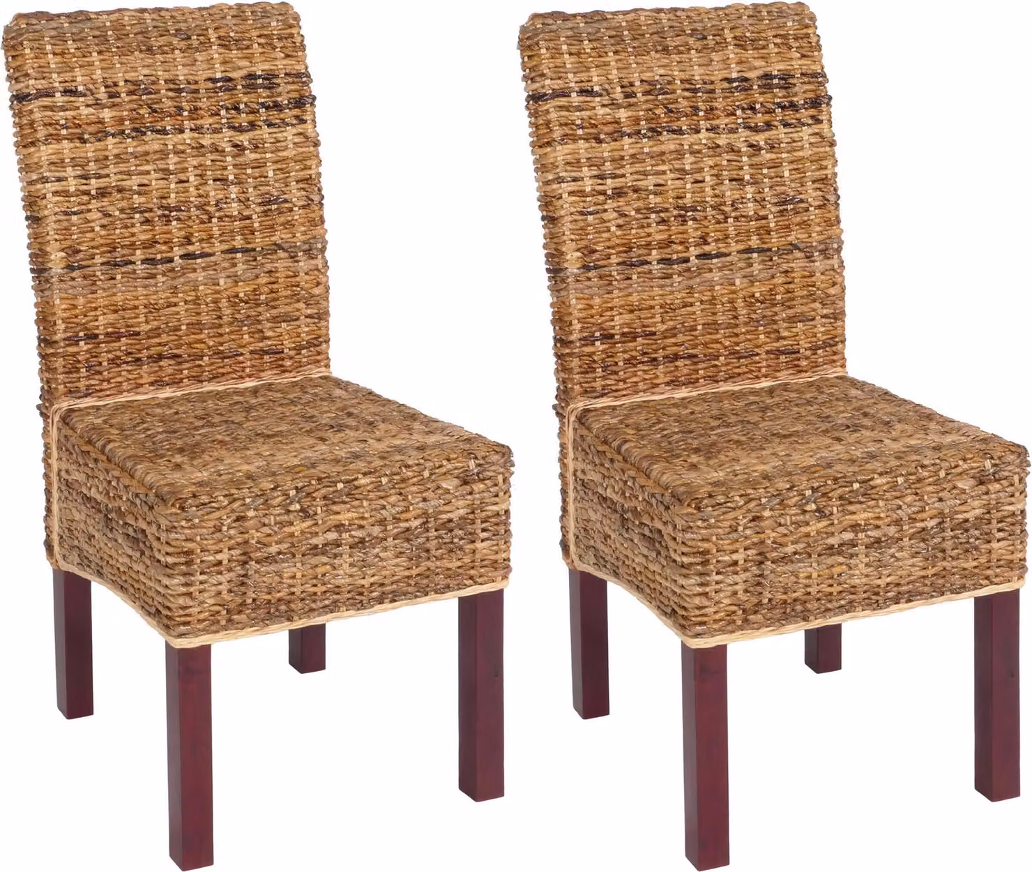 set di 2 sedie da pranzo sedia in vimini M69 sedia BALI banana wicker ~ light, senza cuscino