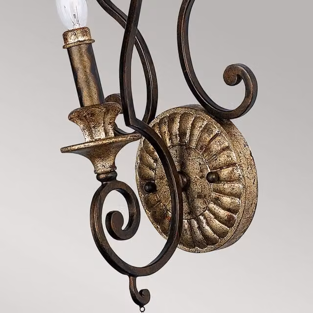 Applique Classica Marquette Quoizel in Acciaio e Cristallo Colore Bronzo con 1 Luce E14