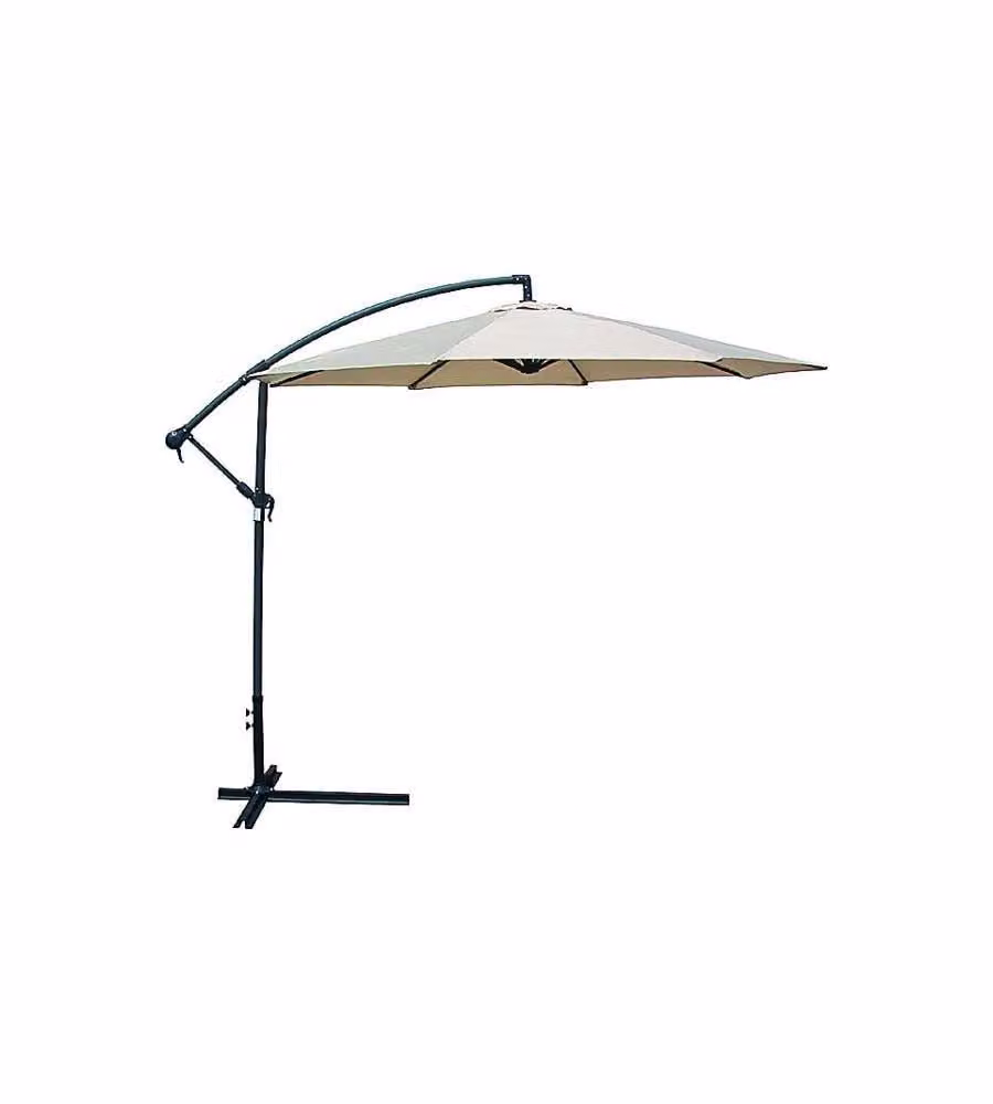 Ombrellone laterale Vette in poliestere e acciaio beige o grigio con diametro 300 cm