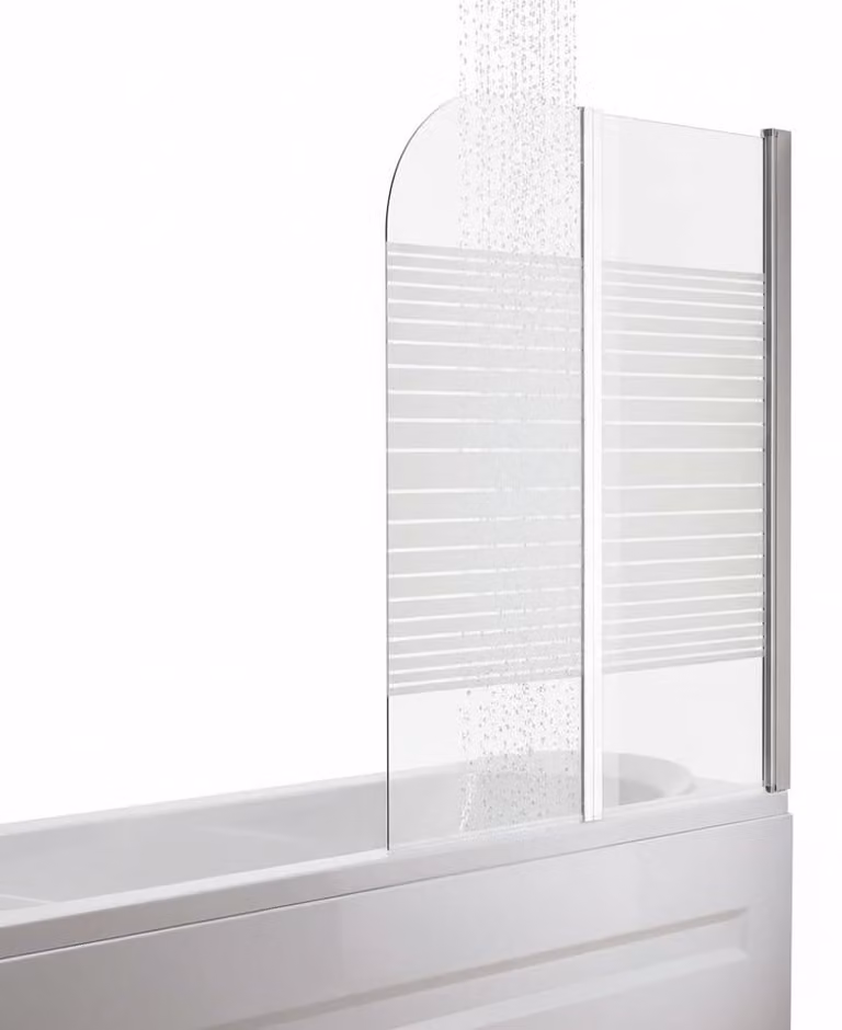 Pannello doccia in vetro temperato, pieghevole, dimensioni 133 x 108 cm