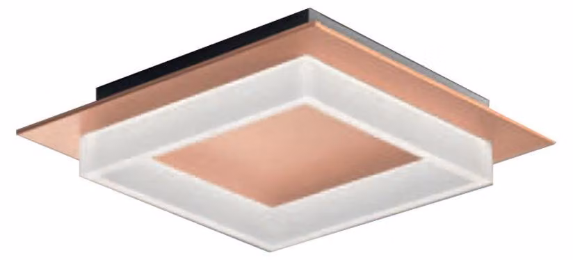 Plafoniera Contemporanea Square Metallo Oro Rosato Led 40W