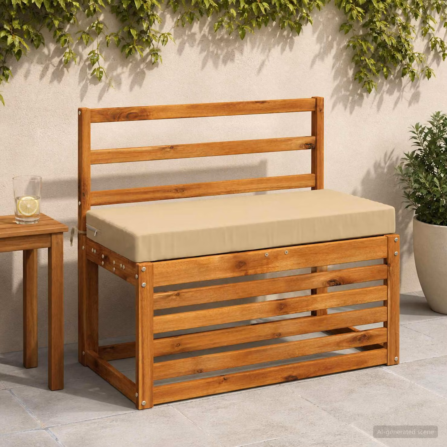 vidaXL Cuscino per panchina SOEST beige con rivestimento rimovibile e resistente ai raggi UV L: 60 cm, P: 40 cm, H: 8 cm