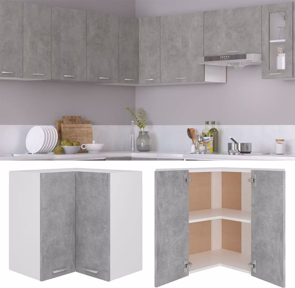 Pensile Angolare “Lyon” Grigio Cemento 57x57x60cm