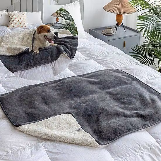 Cuccia per cani, fodera per cuccia, tappetino per cani - Dimensioni 75x100 cm - Impermeabile, assorbente, morbida, protezione per cani e gatti - Cuscino per cani grigio.