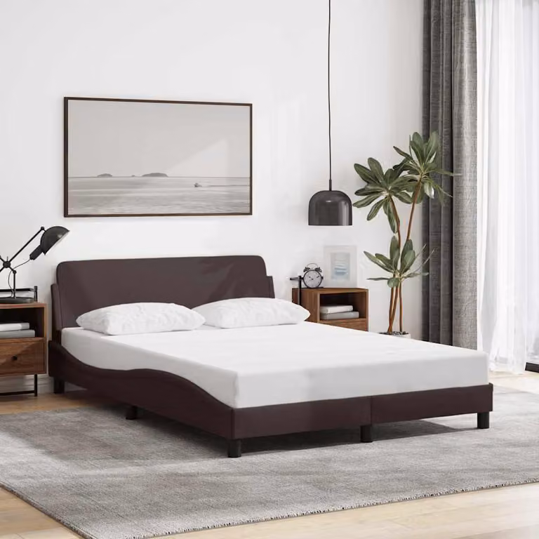 Giroletto Dover vidaXL in tessuto marrone scuro L/P: 140 x 200 cm