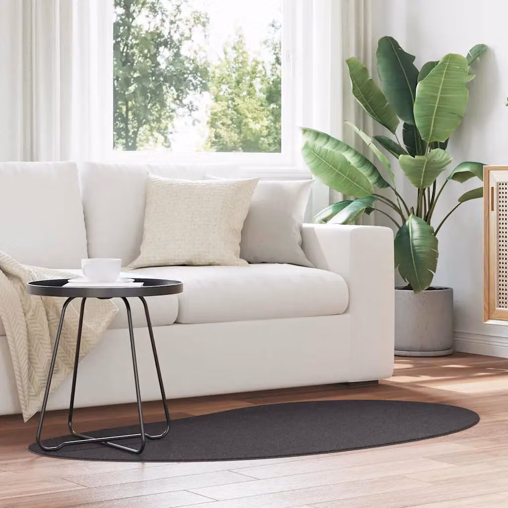 Tappeto vidaXL HUARTE Antracite in Poliestere, Lavabile e Antiscivolo, L 80 x P 150 cm