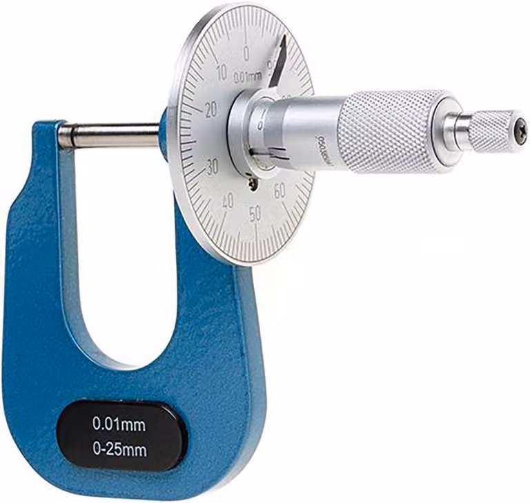 Micrometro a staffa con rondella, 0-15 mm