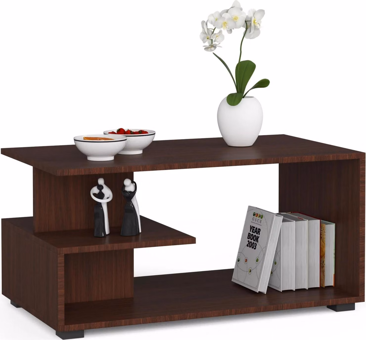 Tavolino da caffè PIN Wenge 90 cm - Elegante e funzionale con due ripiani