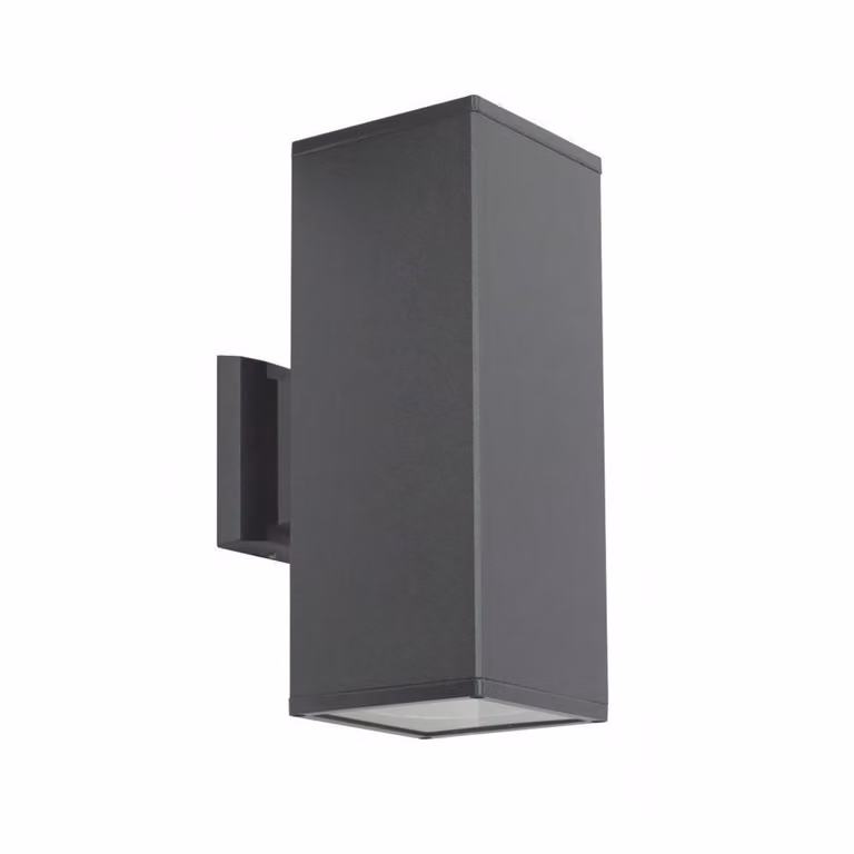 Lampada da parete esterna, dimensioni 30x12 cm, 2 attacchi E27, colore grigio scuro, grado di protezione IP54, modello SU-MA 8001 DG