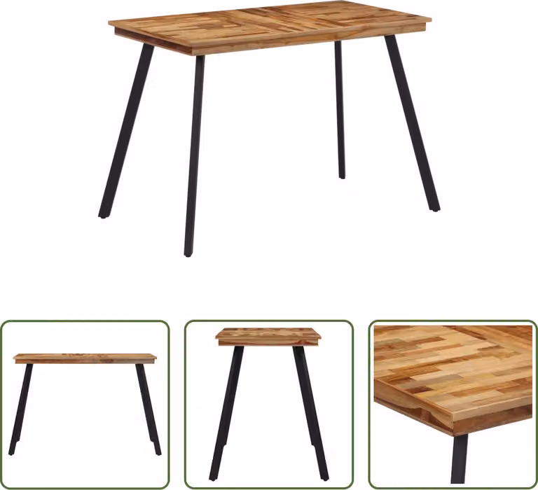 The Living Store Tavolo da pranzo 120x62x76 cm in legno massiccio teak