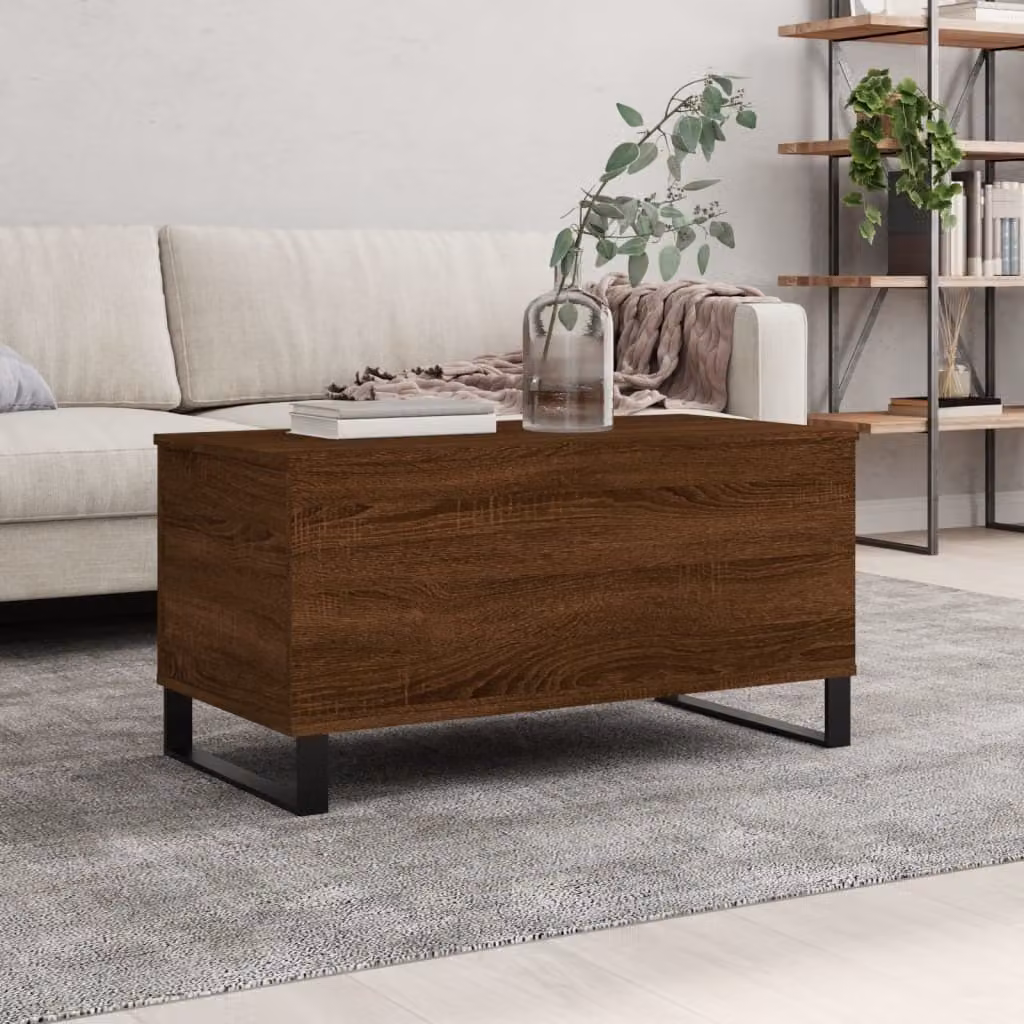 Maison Exclusive - Tavolino marrone effetto rovere 90x44,5x45 cm Materiale ligneo