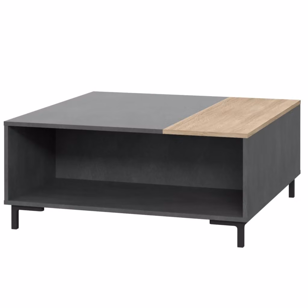 Tavolino moderno GALACTIQUE CASA VITAL in finitura rovere e cemento, forma quadrata – 2