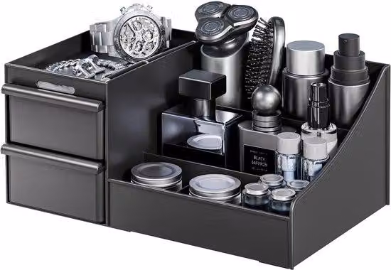 Organizzatore per trucchi con cassetti, ideale per uomini