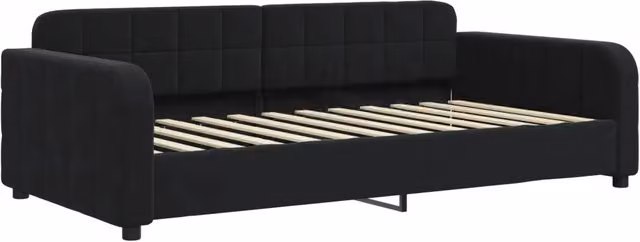 Letto singolo | Letto per adulti | Letto da Giorno Nero 100x200 cm in Velluto