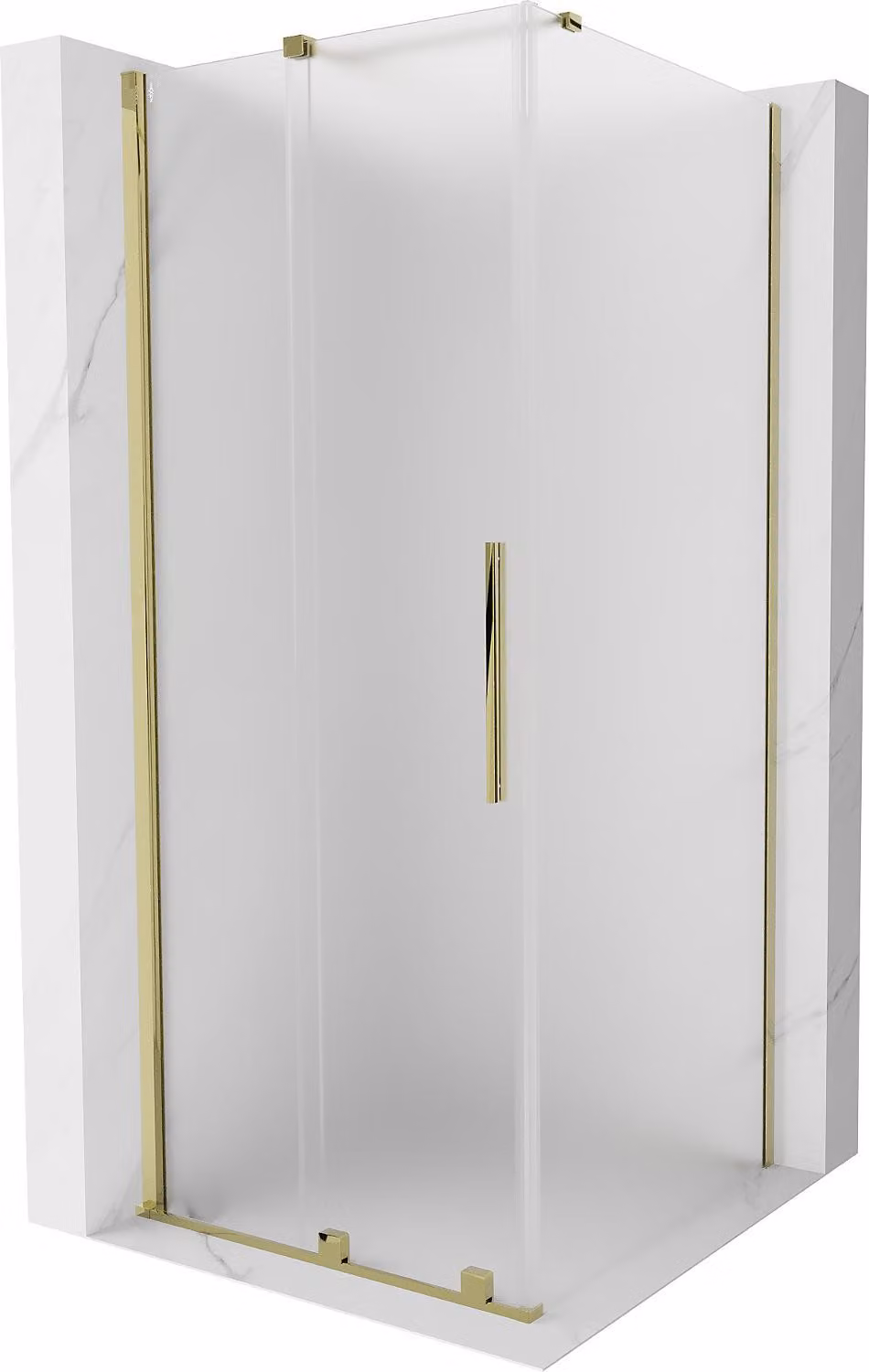 Mexen Velar cabina doccia scorrevole 110 x 110 cm, brina, oro - 871-110-110-31-50