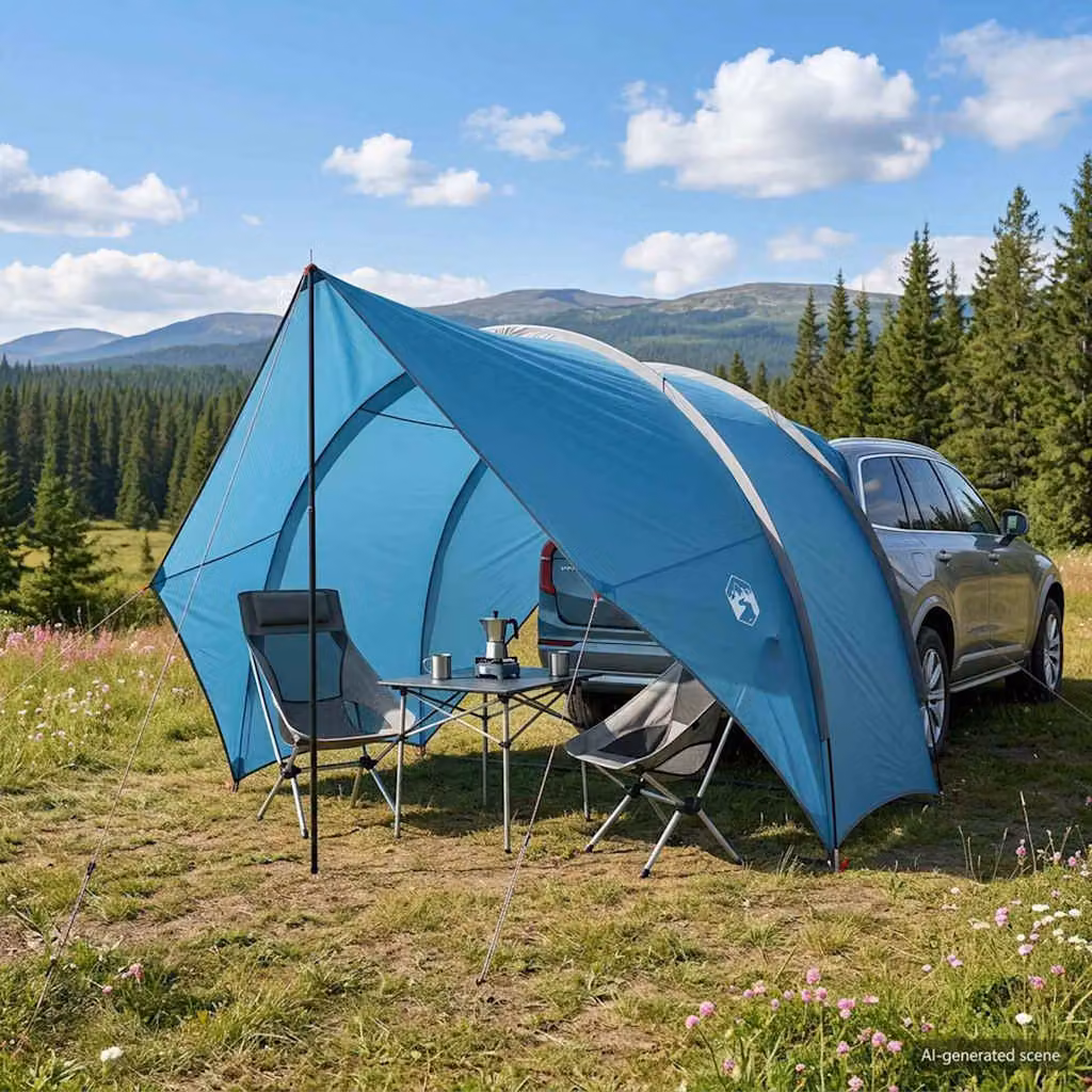 vidaXL Tenda da coda resistente all'acqua Blu L/P/H: 405 x 280 x 220 cm