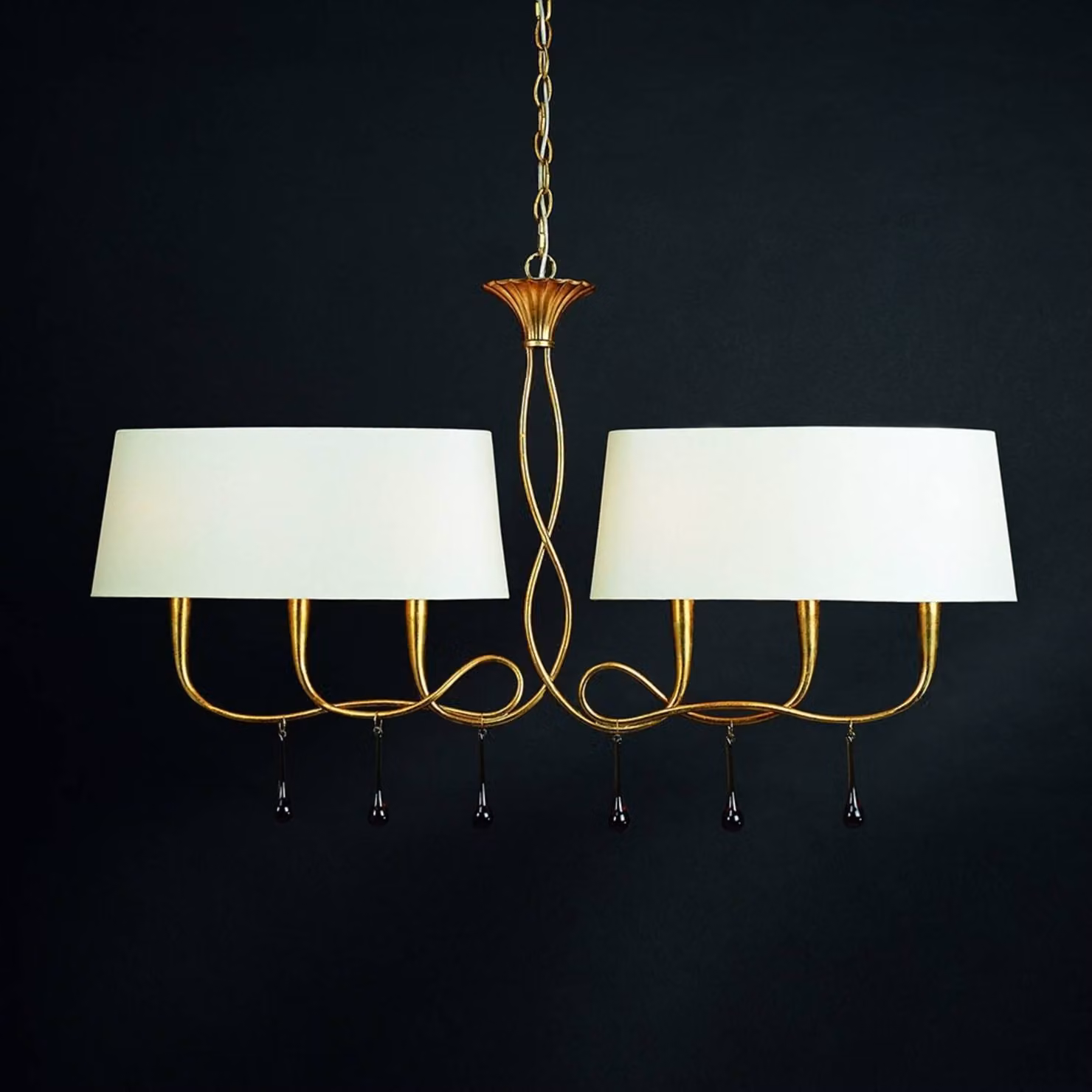 Mantra Iluminación Lampada a sospensione Paola, dimmerabile, Ottone / Oro, Soggiorno / Sala da pranzo, Metallo, Campagna / Rustiche, Lampada a sospensione