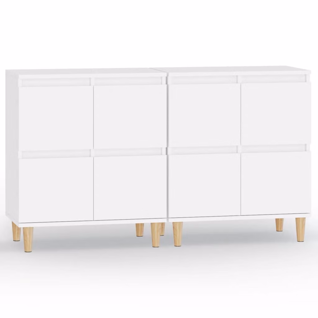 Credenze 2pz Bianche 60x35x70 cm in Legno Multistrato