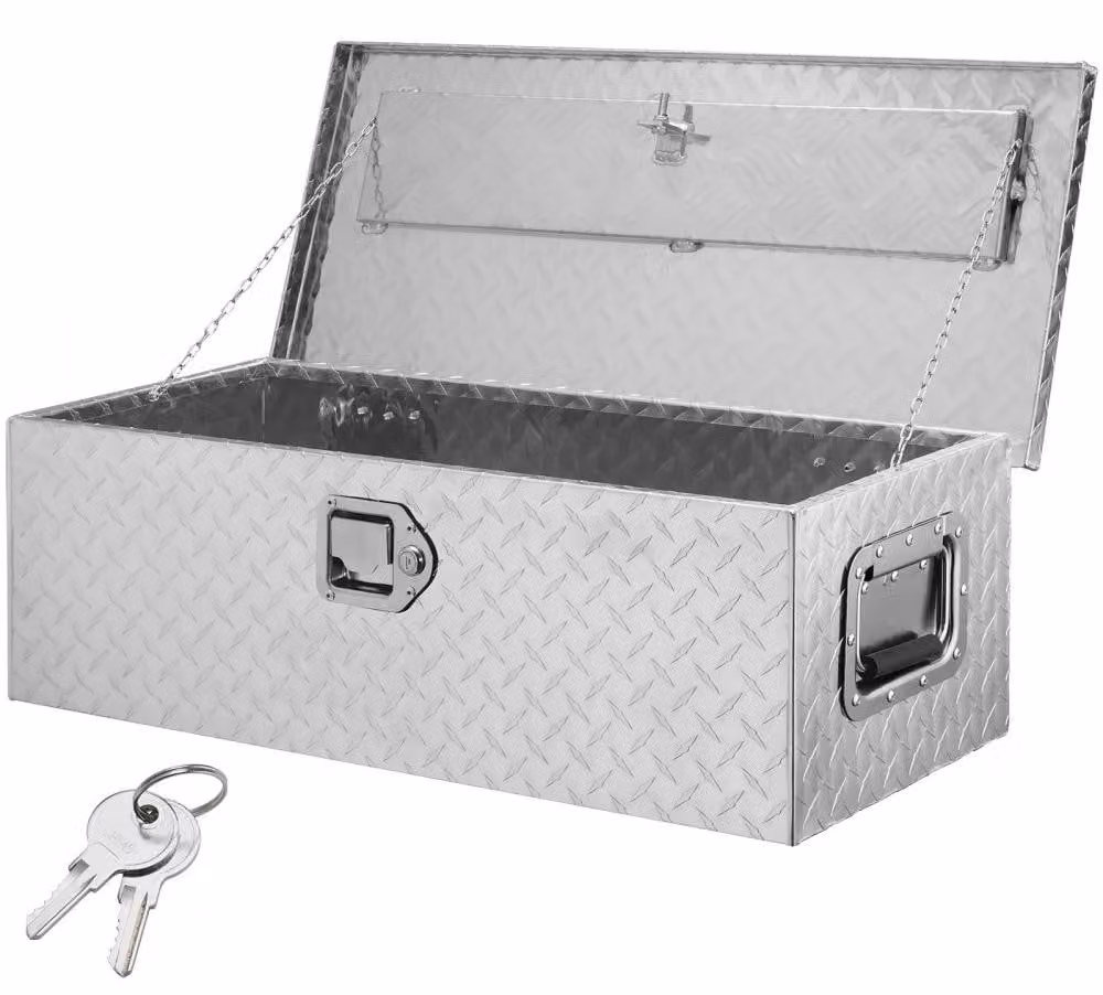 Cassetta portattrezzi in alluminio - Capacità: 64 L - Portata: 30 Kg - Dimensioni: 762 X 330 X 244 Mm - Contenitore per attrezzi - Adatta per camion e camper