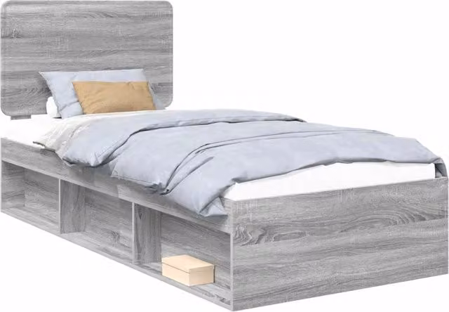 Letto singolo | Letto per adulti | Struttura del letto Grigio Sonoma 100 x 200 cm Pino massello