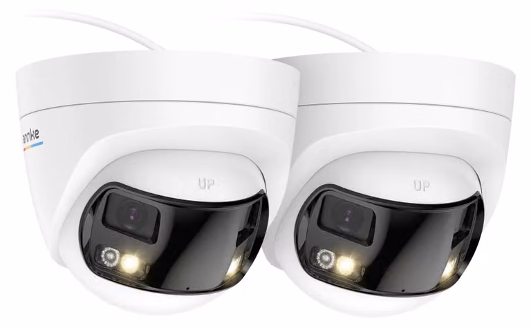 Telecamera di sicurezza, visuale panoramica a 180°, visione notturna a colori, modello CR1DR, confezione da 2 pezzi
