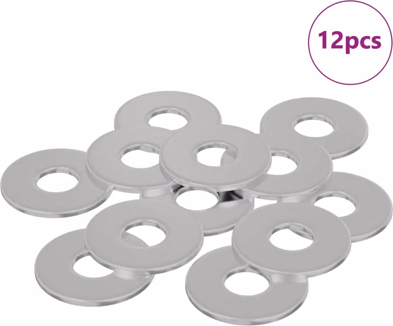 Rondelle 12 pcs Argento 12 x 12 x 1,2 cm Ferro