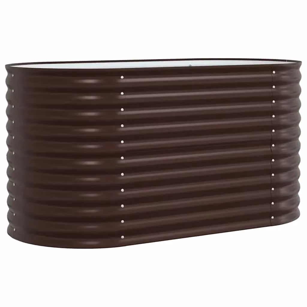 Fioriera rialzata da esterno moderna in acciaio color marrone HELLOSHOP26 L/P/H: 160 x 80 x 81 cm – 2