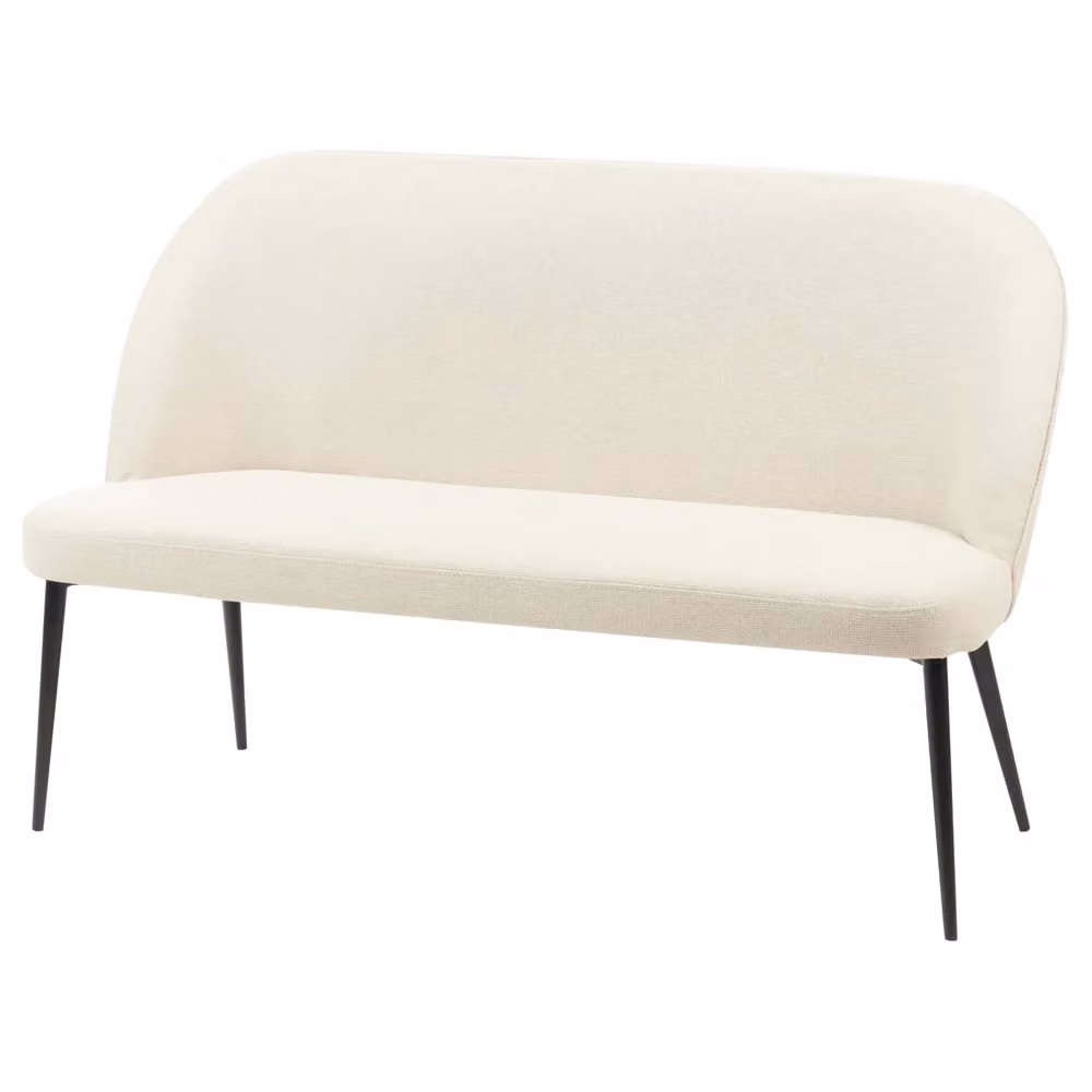 Divano da cucina e soggiorno Beliani a 2 posti con rivestimento in tessuto beige e struttura in metallo e legno – 2