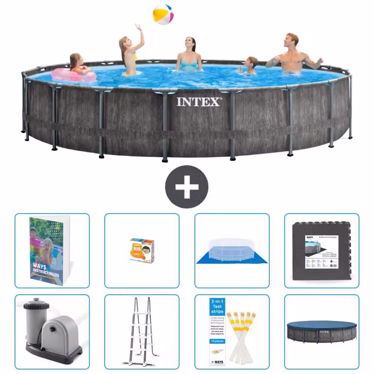 Struttura per piscina a forma di prisma - 549x122 cm - composta da 7 elementi - modello S525