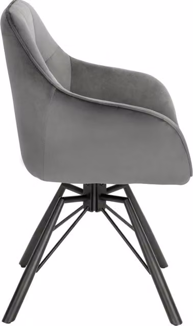 Set da 2 Sedie da Pranzo Girevoli in Velluto con Schienale Morbido e Braccioli, 58,5x82,5x54,5 cm