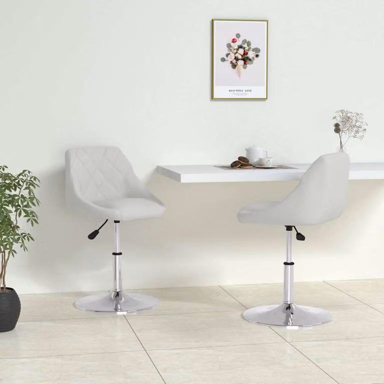 Set di 2 sedie da pranzo vidaXL in similpelle bianca con base girevole 360 gradi e design moderno