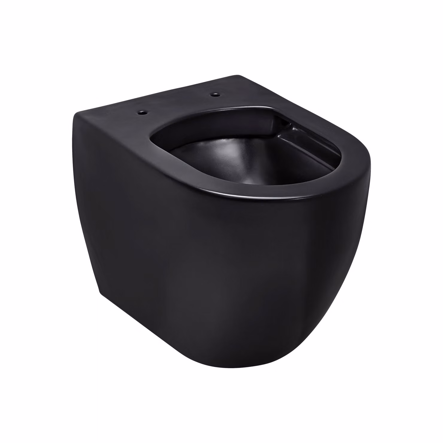 SCHÖNER WOHNEN collezione ANTUS vaso sospeso, nero opaco, vaso sospeso in Vetroceramica senza bordo, scarico orizzontale