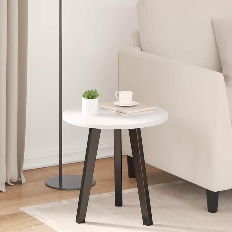 Piano del tavolo rotondo vidaXL in legno ingegnerizzato MDF bianco opaco Ø 40 cm, H 1,5 cm