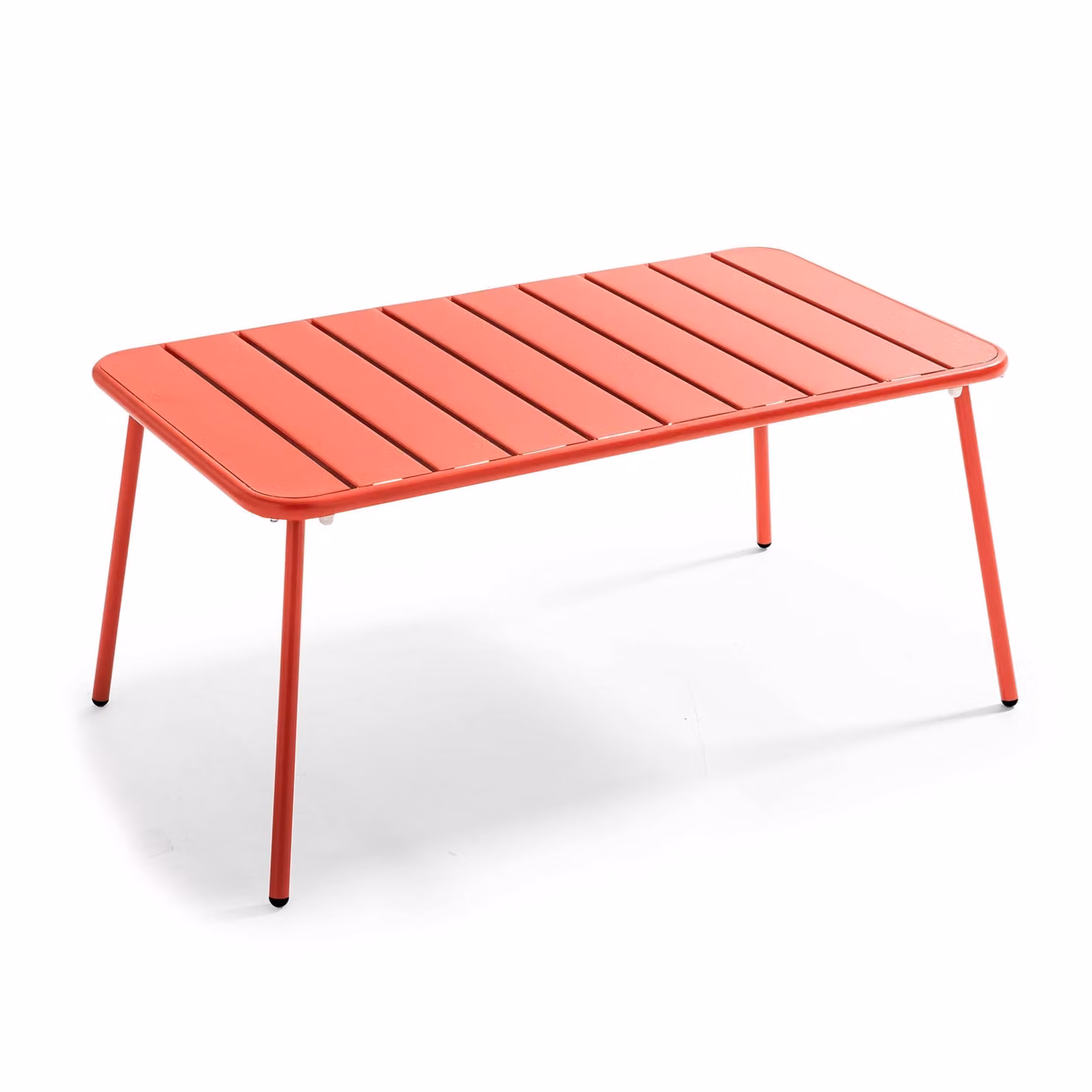Tavolino da giardino in acciaio rosso 90 x 50 cm - Oviala Palavas