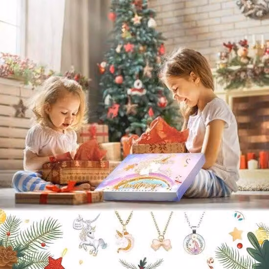 Calendario dell'Avvento a tema sirene per bambine, 24 giorni, gioielli, regalo per bambine e donne