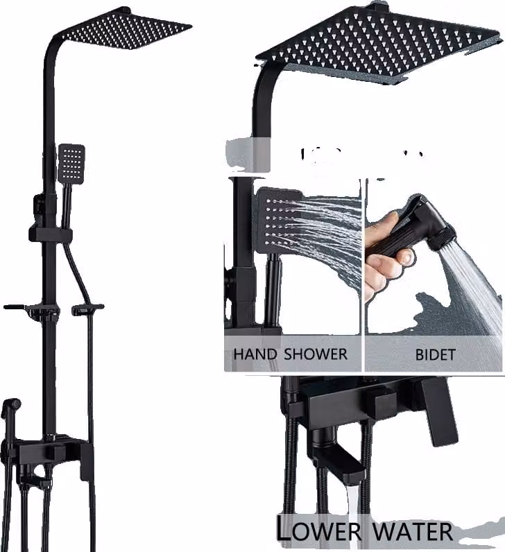 Miscelatore per doccia, ottone resistente, design multifunzionale, 4 vie da 12 pollici A