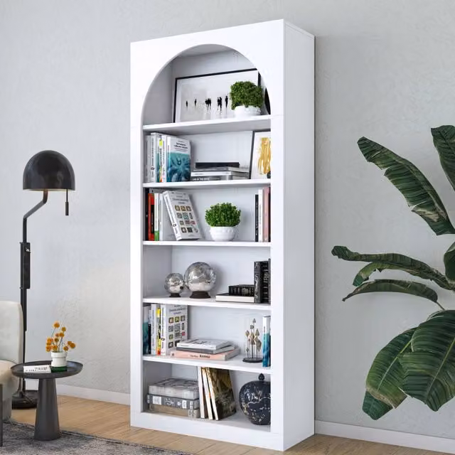 Libreria Vas DMORA con 5 Ripiani, Bianca, L 80 cm x P 32 cm x H 180 cm