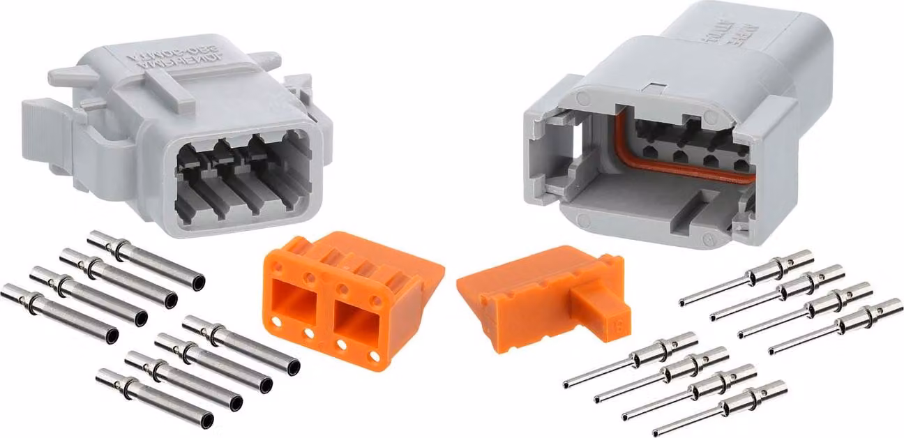 Amphenol AS-8SM/F 112 SET Connettore serie ATM 1xmaschio/1xfemmina, codifica A, 8 poli, connessione a crimpare