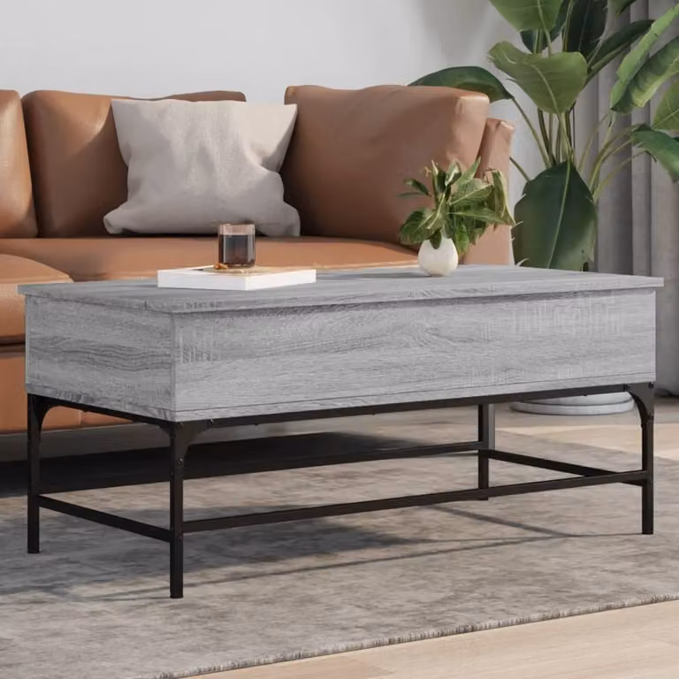 Maison Exclusive - Tavolino grigio Sonoma 100x50x45 cm Materiale ligneo e metallo