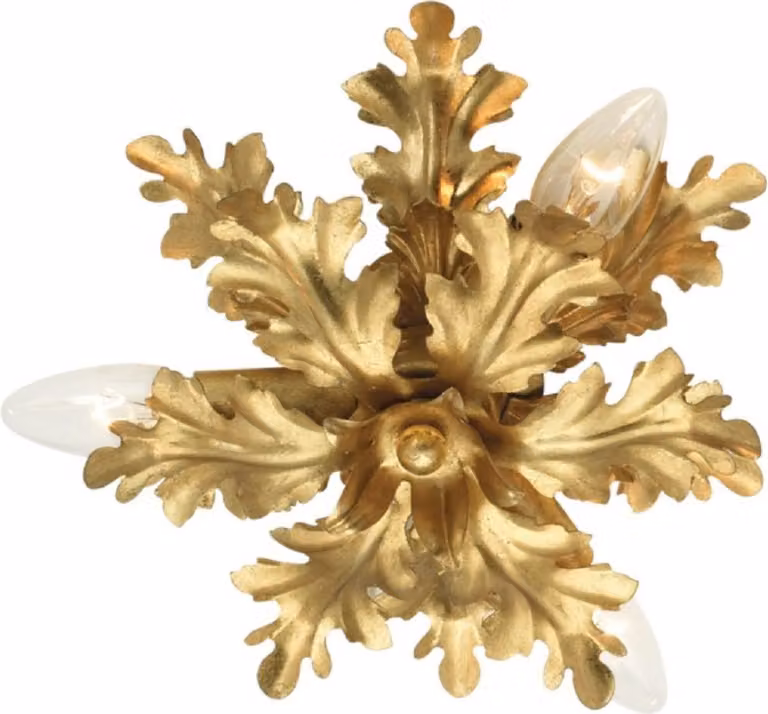 Casa Padrino plafoniera barocca oro Ø 25 x H. 11 cm - Plafoniera barocca per soggiorno - Plafoniera barocca per hotel - Arredo barocco