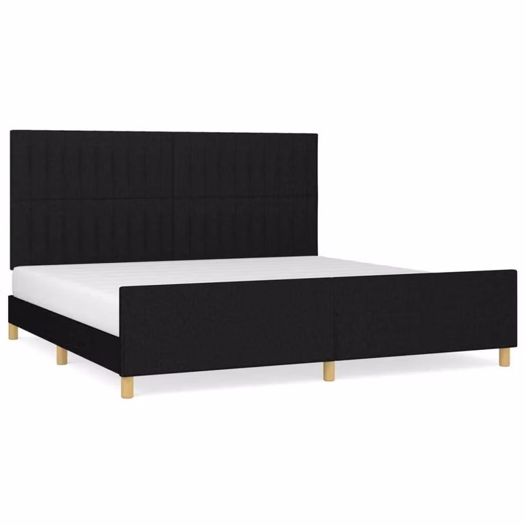 Giroletto senza Materasso Nero 200x200 cm in Tessuto