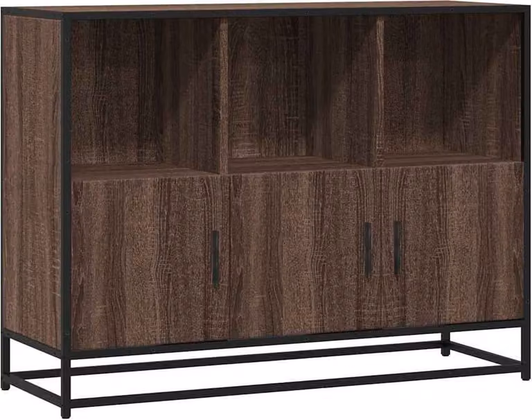 Credenza Rovere Marrone 100x35x76 cm in Legno Multistrato