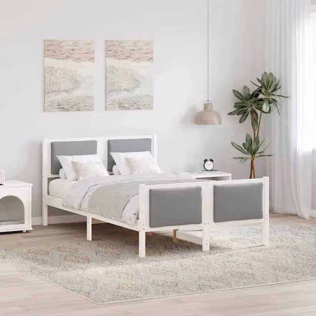 Struttura del letto Grigio chiaro 120 x 200 cm Tessuto 878333