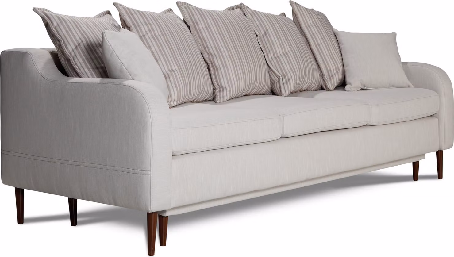 Couch Polster Landhaus Stil Textil Stoff Couchen Schlafsofa Bett Sofa 3+1+1