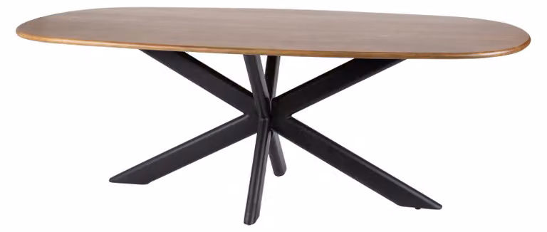 Tavolo da pranzo FURNLUX Cliff sabbia marrone e nero 215 cm / Colore principale: marrone / Dimensioni: 215 x 76 x 105 cm