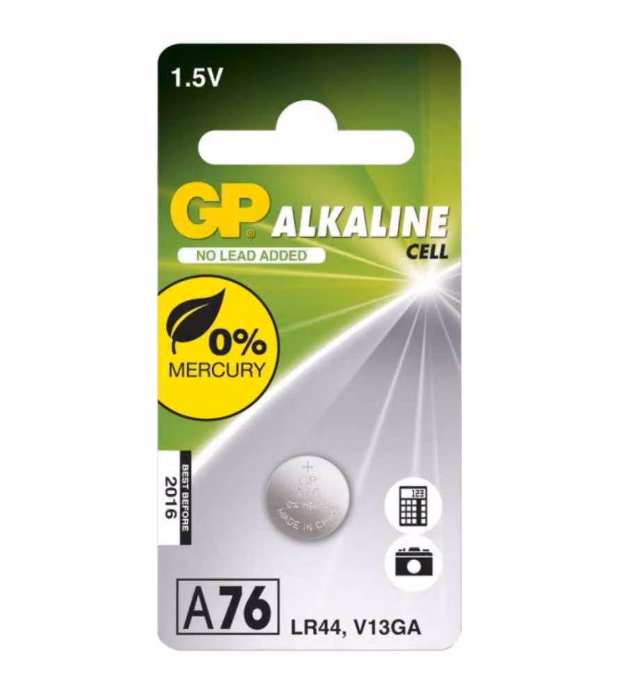 76A-C1 / LR44 / LR1154 / AG13 - Batteria Super Alcalina a Bottone (Blister 1 Pezzo)