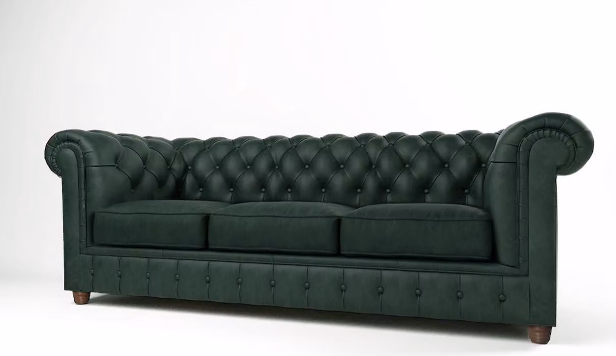 Chesterfield Couch Sofa Polster 3 Sitzer Couchen Sitz Garnitur Sofas Grüne