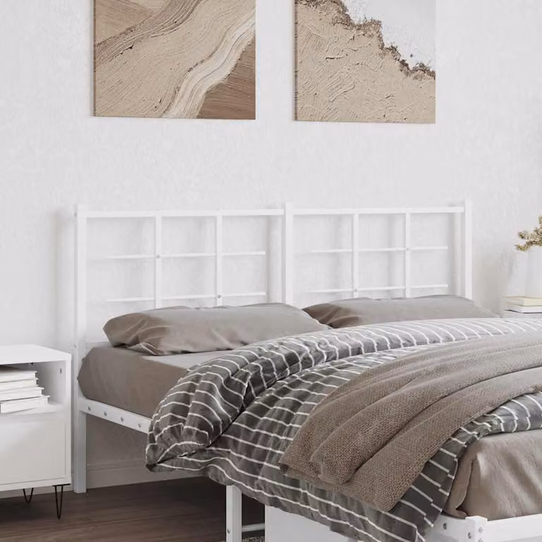 Testiera di ricambio vidaXL in metallo bianco laccato per letto 160x200 cm