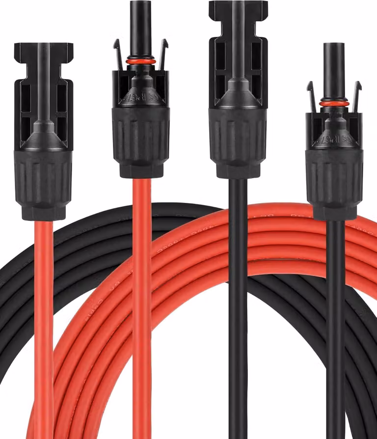 Cavo solare 6mm², prolunga di 3m con spina MC4, impermeabile IP67, rosso+nero