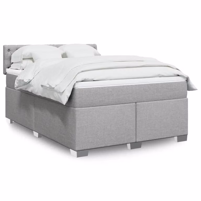 Maison Exclusive - Giroletto a Molle con Materasso Grigio Chiaro 160x200cm Tessuto